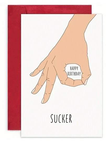 A 1PC Funny Gesture Birthday Card Suitable For Friends And Partners To Give As A Funny Gift (With Randomly Colored Envelopes),Back To School,School Supplies