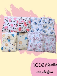 Baby Crib Sheet Printed Newborn Infant American Pattern Mesh 100% Cotton - Mây trắng - Xem 5