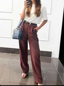 Fkmoda Tailor Pantalona Pants - Burgundy - View 1