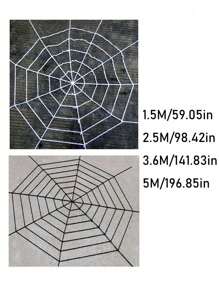 1pc Halloween Spider Web Decoration, Plush Spider Web Decoration, Horror Haunted House Outdoor Wall Decoration Hanging Decoration, Party Decoration Spider Web, Halloween Decoration Fall Autumn,Christmas - Multicolor - View 2