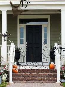 1pc Halloween Spider Web Decoration, Plush Spider Web Decoration, Horror Haunted House Outdoor Wall Decoration Hanging Decoration, Party Decoration Spider Web, Halloween Decoration Fall Autumn,Christmas - Multicolor - View 5