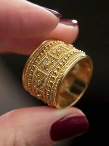 1 pieza Anillo de lujo con circonita cúbica para mujer, regalo del Día de San Valentín, joyería para boda y aniversario - 2# - Ver 13