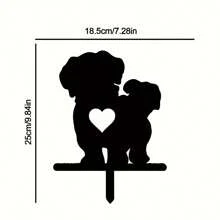 HELLOYOUNG 1件装智能狗狗花园铁艺剪影金属庭院标牌庭院艺术花园户外装饰创意宠物纪念插牌，适用于花园、花园装饰、节日必备，采用百年烤漆工艺，优质材料，易于安装