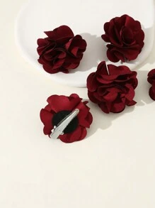 5 件/套 布艺花朵发夹 适合女孩、日常装饰