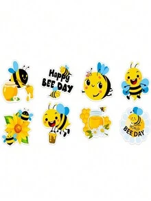500pcs/Roll Cartoon Bee Stickers, Reward Stickers, Stationery Stickers, Gift Decor Labels - Multicolor - View 3