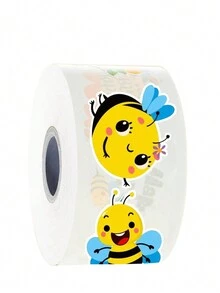500pcs/Roll Cartoon Bee Stickers, Reward Stickers, Stationery Stickers, Gift Decor Labels - Multicolor - View 4