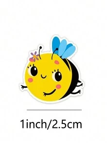 500pcs/Roll Cartoon Bee Stickers, Reward Stickers, Stationery Stickers, Gift Decor Labels - Multicolor - View 2