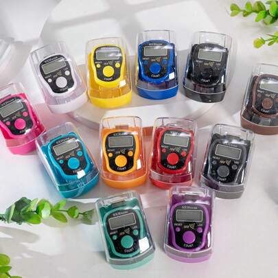 1个、6个、12个装指环计数器，便携式环形电子计数器，带手动按钮，迷你手持计数器（颜色随机），彩色指环计数器，适用于斋月，独立包装伊斯兰念珠计数器，便携式诵经计数器，适用于斋月念珠计数，伊斯兰信徒和宗教人士日常使用。