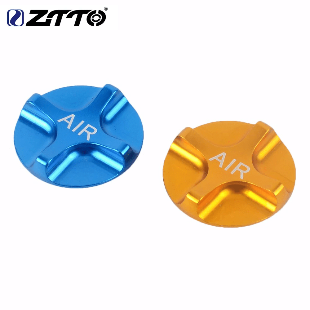 ZTTO CNC Mountainbike Luftgabel Ventilabdeckung, Vordergabel Kappe Schutz, Fahrradteile - Gold, Blau