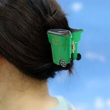 1 件个性化醋酸纤维清洁标志垃圾箱新奇发爪夹个性化女士发夹万圣节 - 彩色 - 查看 7