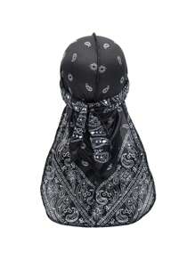 1pc Men's Turban Hat Printed Wigs Durag Biker Headwrap Pirate Hats Cap For Men Hair Accessories Long Tail Straps Bandanas Pirate Hat Pirate Costume - Pirate Hat - View 14