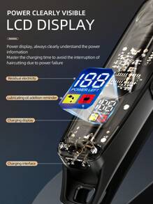 KIKIDO Professional Electric Cordless Hair Clipper Rechargeable Beard Hair Trimmer Transparent Shell Adjustable Barber KK-314 - Black - View 10