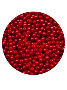 500 Pearls Traditional Abs 6mm Beads Crafts And Jewelry - Red - View 2