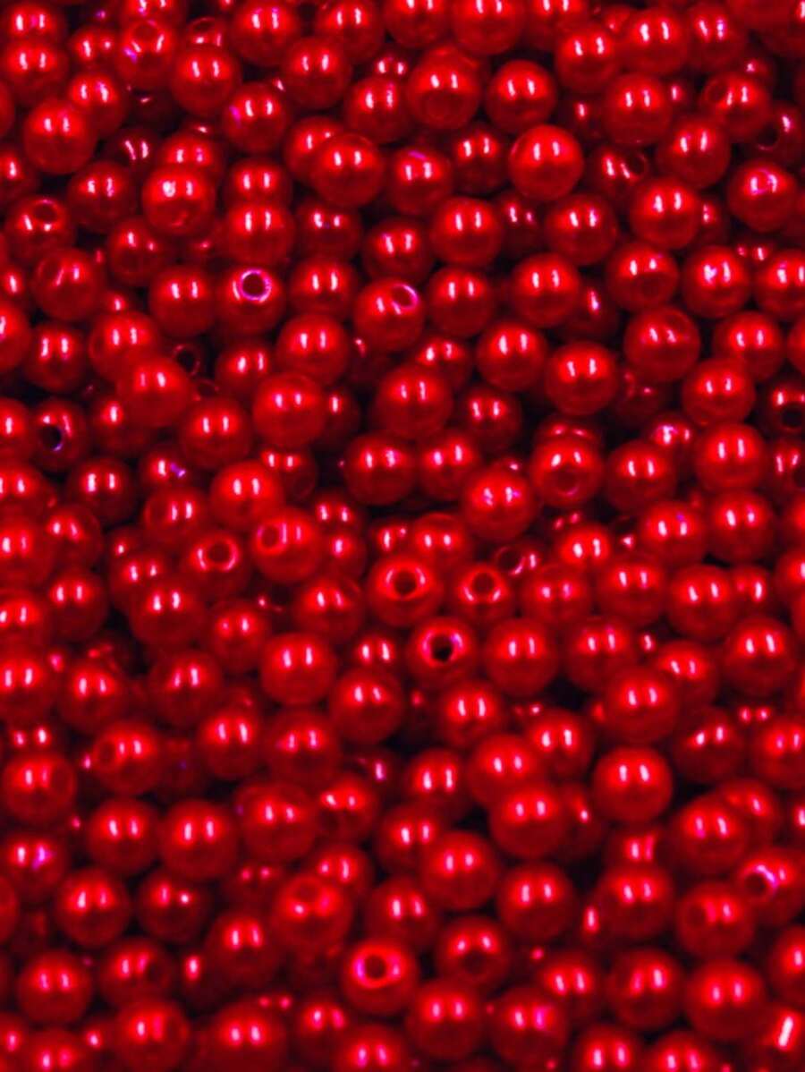 500 Pearls Traditional Abs 6mm Beads Crafts And Jewelry - Red - View 1