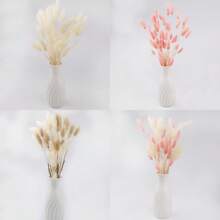 50 Pcs 17.7 Inches Lagurus Bunny Tails Pampas Grass Decor White Pink Artificial Rabbit Tails Dried Flowers Bouquet For Home Decor Boho Decor Table Decoration Room Bedroom Decor,Fall Decor,Autumn