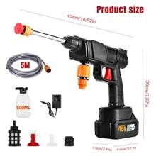Cordless Pressure Washer, Electric Pressure Water Gun, Handheld Car Washer Gun, Powerful, For Home, Car Washing,Garden Tools - Black - View 4