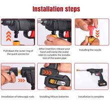 Cordless Pressure Washer, Electric Pressure Water Gun, Handheld Car Washer Gun, Powerful, For Home, Car Washing,Garden Tools - Black - View 2