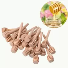 Thìa gỗ đựng mật ong mini, cán dài bằng gỗ đựng mật ong, quầy bar, vật dụng đựng mật ong, que trộn trà sữa, dụng cụ làm món tráng miệng, đồ dùng nhà bếp - Nhiều màu - Xem 13