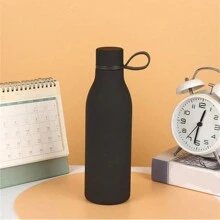 Vaso aislado de acero inoxidable de doble pared de 500 ml/17 oz con asa, acabado de goma mate, taza de boca pequeña de unicolor y creativo, adecuado para deportes al aire libre, yoga, oficina, restaurante, escuela, regalo de cumpleaños, regalo de pareja, Día de la Madre, regalo festivo