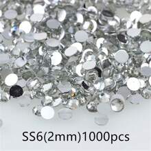 1000pcs Flat Back Resin Rhinestones, Resin Crystals, Round Flat Bottom Resin Gems, For Accessories, Shoes, Clothes, Cosmetics, Bags, Handmade DIY Art Decorations