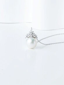 1 款简约优雅的 S925 银天然仿珍珠冰女王吊坠，适合日常佩戴和聚会，是送礼的绝佳选择 - 白色 - 查看 7