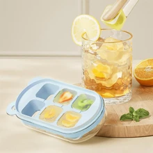 Ice Cube Tray With Lid , Super Easy Release, 6-Cube Silicone Ice Trays For Freezer, Stackable Spill-Resistant Small Ice Cube Mold - Multicolor - View 6