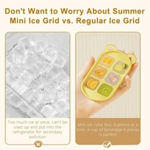 Ice Cube Tray With Lid , Super Easy Release, 6-Cube Silicone Ice Trays For Freezer, Stackable Spill-Resistant Small Ice Cube Mold - Multicolor - View 9