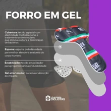 Macaquinho Ciclismo Feminino Macacão Manga Curta Forro Gel Preto Básico Barrinha Roupa Bike Pedal Mtb