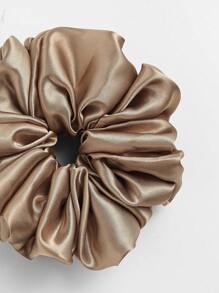 Dây buộc tóc scrunchie màu nâu vàng cỡ XXL, phụ kiện hàng ngày cho nữ, phụ kiện đội đầu màu vàng, phụ kiện tóc, dây buộc tóc scrunchie, phụ kiện buộc tóc đuôi ngựa thường ngày, phụ kiện ngày lễ - vàng nâu - Xem 5