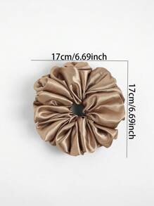 Dây buộc tóc scrunchie màu nâu vàng cỡ XXL, phụ kiện hàng ngày cho nữ, phụ kiện đội đầu màu vàng, phụ kiện tóc, dây buộc tóc scrunchie, phụ kiện buộc tóc đuôi ngựa thường ngày, phụ kiện ngày lễ - vàng nâu - Xem 2