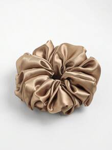 Dây buộc tóc scrunchie màu nâu vàng cỡ XXL, phụ kiện hàng ngày cho nữ, phụ kiện đội đầu màu vàng, phụ kiện tóc, dây buộc tóc scrunchie, phụ kiện buộc tóc đuôi ngựa thường ngày, phụ kiện ngày lễ - vàng nâu - Xem 3