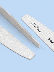 50pcs 180/240 Grit Nail Files Double Sided Emery Board Washable Emery Boards Reusable Nail Buffers Manicure Tools For Natural Nails Acrylic Nails Home And Salon Use - Grey - View 9