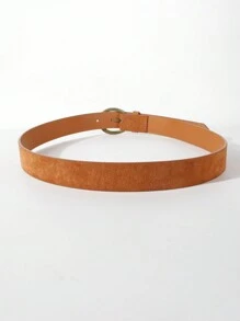 1 pièce Ceinture décontractée en PU marron vintage, avec boucle en métal bronze antique, convient pour jeans, pantalons d'été, école d'automne, automne, Halloween