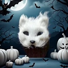 Nueva Máscara con Colmillos de Zorro para Halloween, Máscara de Media Cara Peluda con Colmillos de Zorro para Baile de Disfraces, Artículos para Fiestas y Cosplay, Navidad - multicolor - Ver 5