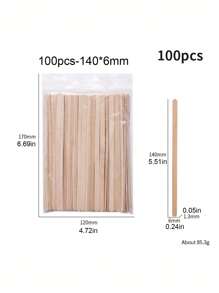 50pcs/100pcs 7 Kinds Of Disposable Wooden Stick Beauty Scraper Log Hair Removal Wax Coating And Shaving Eyebrow Trimming Stick, Daily Wax Coating And Shaving ,Hair Products And Accessories For Barber Salon Beauty Travel Essentials