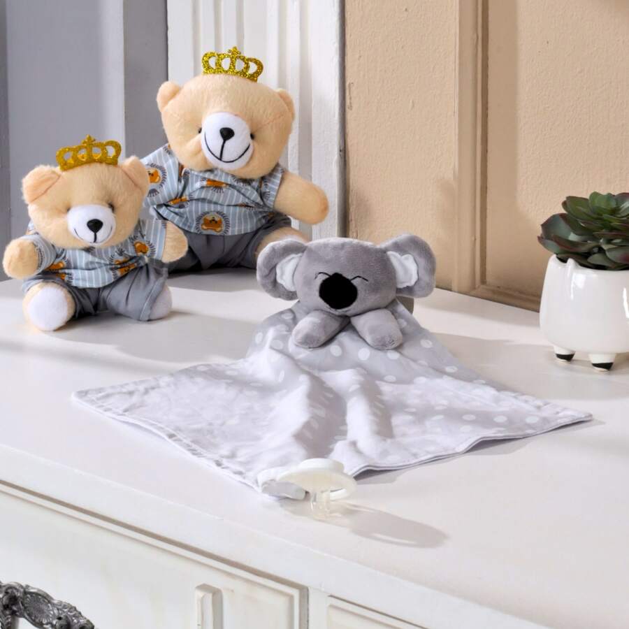 MeF Mae e Filho Baby Swaddling Blankets - Light Grey - View 1