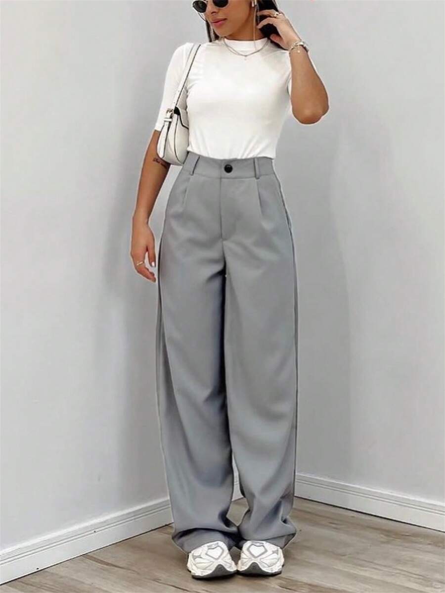Women Pants - Light Grey - View 1
