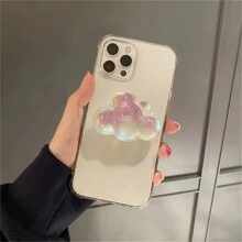 Cute 3D Laser Cloud Foldable Ring Holder - Multifunctional Phone Grip & Stand, Suitable For IPhone, Android Phones, Birthday, Gift For Family And Friends, Push-Pull Phone Grip, Phone Stand, Phone Accessory - Multicolor - View 3