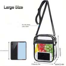 Clear Crossbody Purse Bag, Stadium Approved For Concerts, Festivals - Grey - View 2