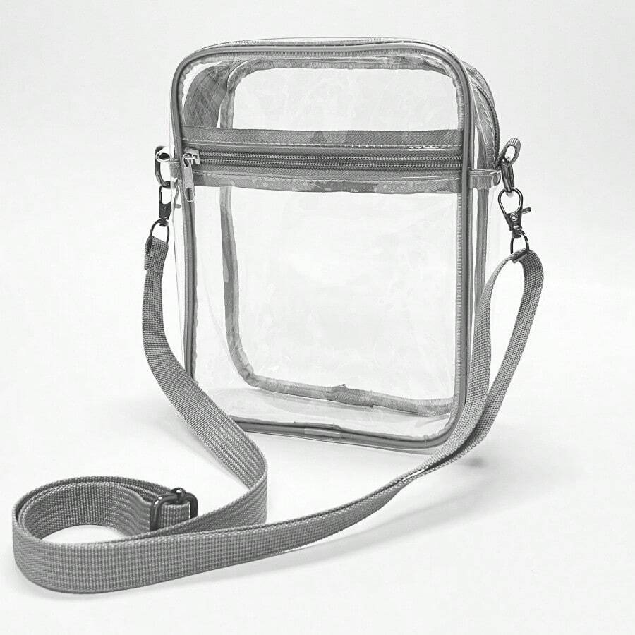 Clear Crossbody Purse Bag, Stadium Approved For Concerts, Festivals - Grey - View 1