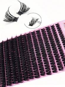 Cluster Eyelash Extension 280pcs 80D D Curling Individual Eyelashes Handmade Eyelash Bundles 8-16mm Dense Volume Cluster Lashes - C - View 4