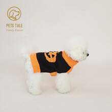 Pets Tale Yin Yang Ghost Face Dog Sweater - Halloween Edition - Orange - View 3