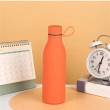 Vaso aislado de acero inoxidable de doble pared de 500 ml/17 oz con asa, acabado de goma mate, taza de boca pequeña de unicolor y creativo, adecuado para deportes al aire libre, yoga, oficina, restaurante, escuela, regalo de cumpleaños, regalo de pareja, Día de la Madre, regalo festivo