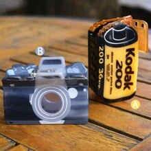 1 Piece Personalized Antique Novelty Roll Film Camera Acetate Hair Claw Clip Personalized Women's Hair Clip,Hair Accessories,Claw Clips,Hair Jaw Clip,Hair Clutch Fall Winter For Vacation Outfits Woman