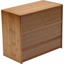 HOHOBLA LOYALHEARTDY-BTG Bamboo Countertop Storage Cabinet With 2 Sliding Striped Glass Doors, Kitchen Cabinet Pantry Sideboard Freestanding Utility Cupboard For Spice Seasoning Bottles, Dish, Bowl (Brown)[Best Gift For Family&Friends] - 卡其色 - 查看 6