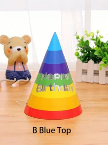 10pcs Rainbow Party Decorative Birthday Hats, Creative Triangular Hats, Home Decor, Suitable For All Birthday Party Hats, Artistic Decorative Gifts - Multicolor - View 10