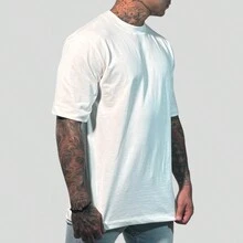 Kit 03 Oversized Maculina T-Shirt Streetwear Malhão High Round Collar Basic Plain T-Shirt Fafenix Launch - Xem 8
