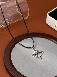 1 pièce Collier pendentif à nœud celtique minimaliste vintage, convient pour le port quotidien des femmes