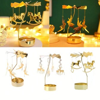 1st Metal Heat Turn ljusstake, julsväng ljusstake, middagsfest Bröllopsljusstake Dekorationspresent, Fotografi Jubileum Födelsedag Dejting Atmosfärdekor, Bord Vardagsrumsbordsdekor, Bröllopsdekor