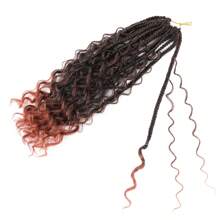 FULCRUM 12/14/18/24 Inch Goddess Boho Box Braids Crochet Hair Bohemian Box Braids With Curly Ends Synthetic Ombre Braiding Hair For Women & Girls - Ginger - View 5